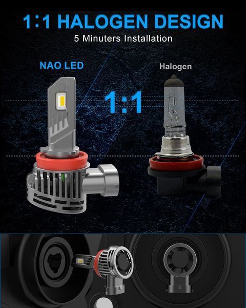 Світлодіодні LED лампи NAOEVO V05 H11 12 000 Lm 10W . Led лампа H8/H11  Nao Evo V05 - Н11 фото