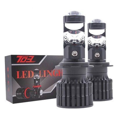Светодиодные линзованные led лампы h7 55w 10 000 lm 12-24v комплект T03-H7 фото