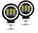 Комплект LED фар (2 шт.) 3 лінзи кругла + Ангельські очі + фари з лінзою і світлотіньовий кордоном! 30W 12-24V  L-30W-3 Лінзи -K фото 7