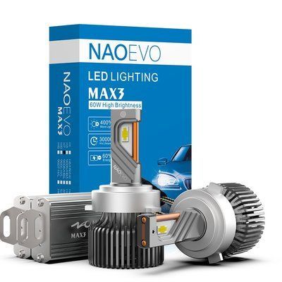 Светодиодные (LED) лампы NaoEvo H7 KIA, Hyundai, Mitsubishi 50W 6000К 10 000lm в линзированную оптику Max3 фото