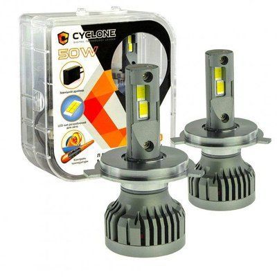 Светодиодные LED лампы H4 CYCLONE 12v 50w 10000Lm 5500K TYPE 34-H4 фото