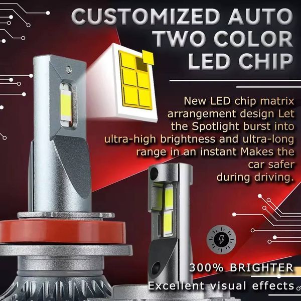 Світлодіодні LED лампи H4 12v 100w 10 000Lm TYPE M8 PRO M8 -Н4 фото