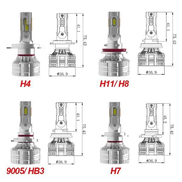 Лампы FB F7 (цоколь H7) светодиодные (LED), G-CR 7535, 6000 K, CAN BUS 65W 12 000lm (2шт) F7-H7 фото