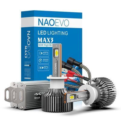 Автомобильные светодиодные ЛЕД лампы NaoEvo H1 13000Lm 120W, автомобильные LED ламп H1 Max 3-H1 фото