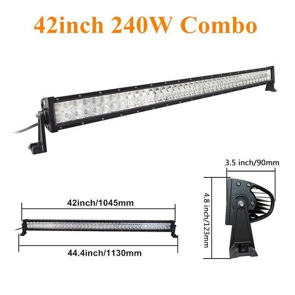 Світлодіодна LED балка люстра на дах авто 240W Combo ближній+дальний 18 000Lm Led Bar-240W S+F Pro фото