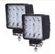 Комплект Светодиодные фары квадратные 48W Flood широкий луч света12-24V 6000 lm (12х13х6см) 48/55 F фото 1